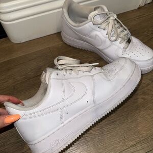 Nike Air Force 1 Low White Sneakers – Size 8.5 Men / Size 10 Women